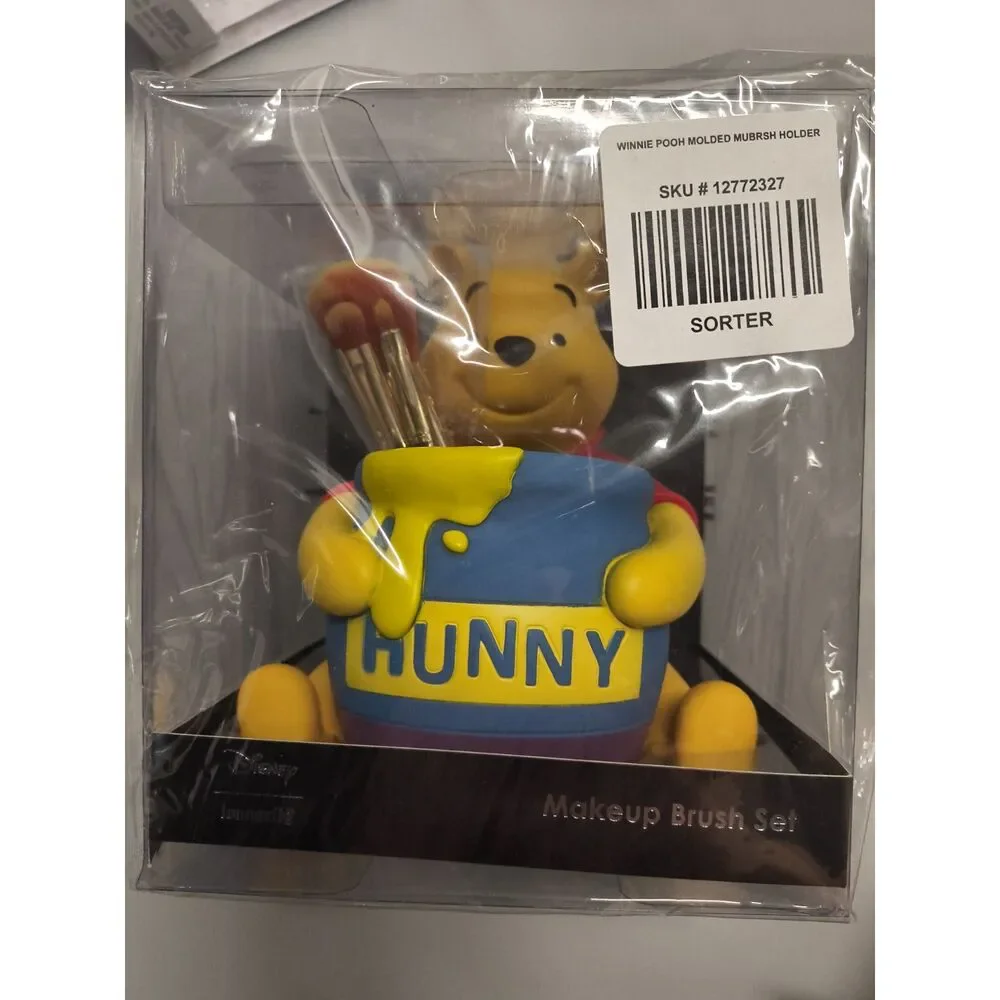 RARE Loungefly Boxlunch Disney Winnie Pooh 5 Makeup Brush Gift Set Holder NEW